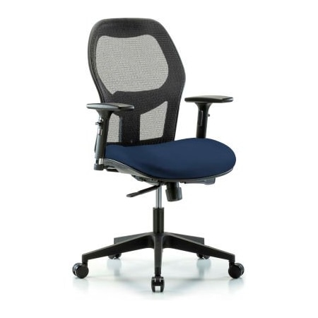 E Com Mesh Back Antibacterial Industrial Chair - Vinyl Seat - Sapphire Supernova EXE-MDHCH-RG-H0-A2-RC-8804